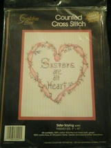 Golden Bee Counted Cross Stitch Sisters are all Heart  Sisters  Kit New - $27.71