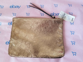 Banana Republic Small Gold Leather Pouch, One Size, NWT - $31.99