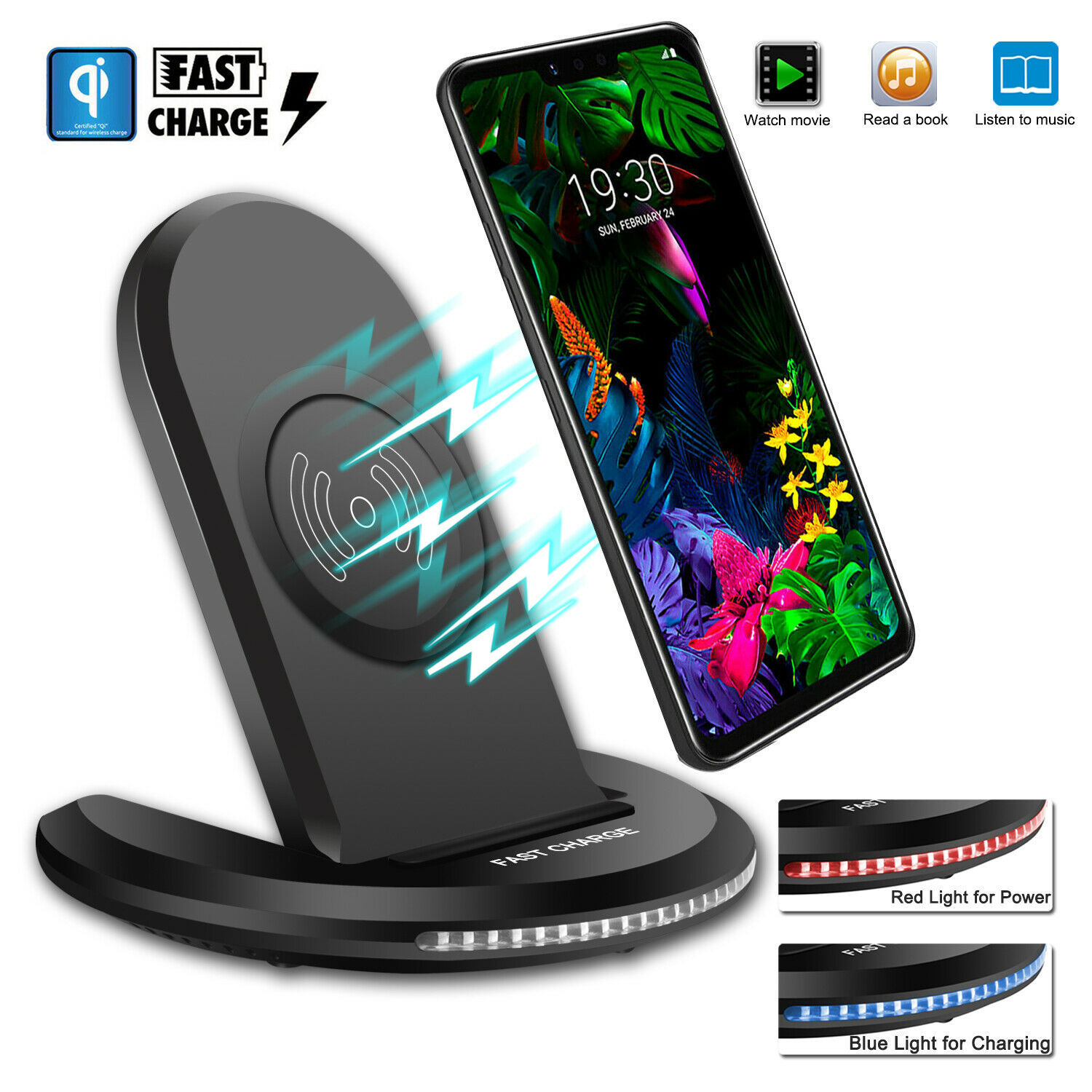 For Lg G7 G8 V50 Thinq 5g Qi Wireless Fast Charger Charging Stand