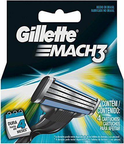 Gíllette Mach 3 Razor Refill Cartridges 4 Ct closer shave up to 100% ...