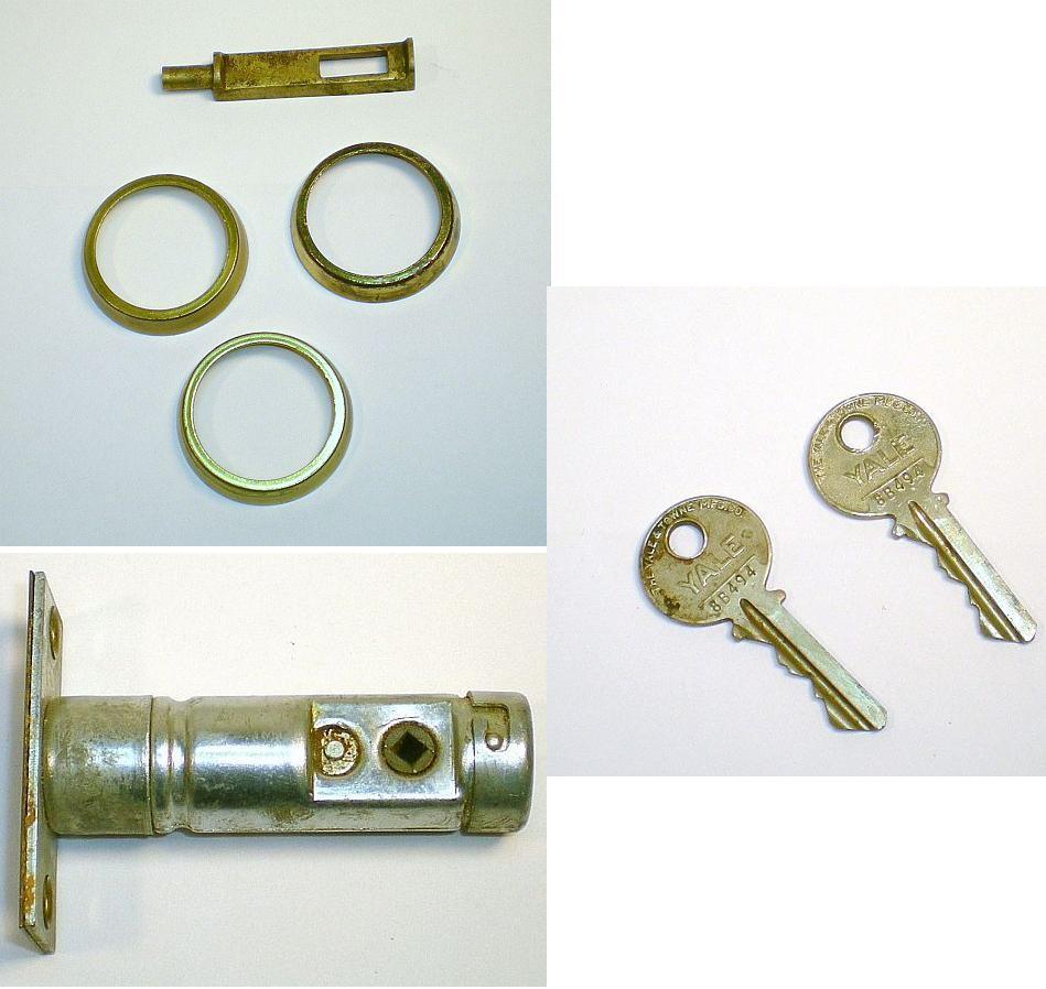 Vintage Yale Deadbolt Locks 042 cylindar locks door hardware keys