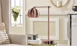 Table Lamp w Metal Dome Shade Polished Copper Finish Desk Lamp Design 22" Metal
