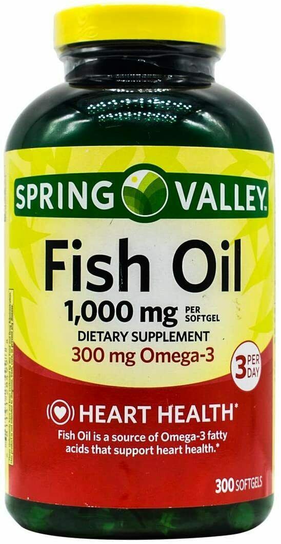 Spring Valley Omega3 Fish Oil Soft Gels, 1000 mg, 300 Count.. Dietary Supplements