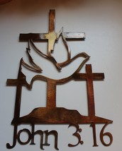 John 3:16 Cross - Metal Wall Art - Copper 19&quot; - $37.98