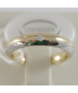 18K YELLOW WHITE GOLD WEDDING BAND UNOAERRE RING 4 MM WITH DIAMOND MADE ... - $968.06+