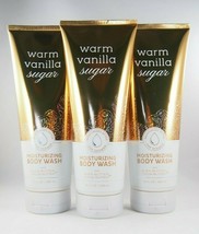 (3) Bath &amp; Body Works Warm Vanilla Sugar Moisturizing Shea Cocoa Body Wa... - $38.17