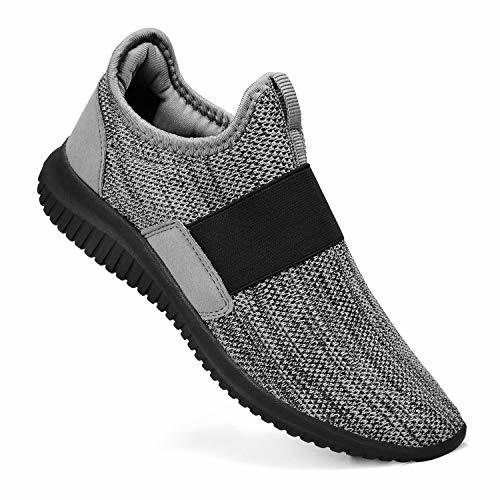 Troadlop Sneakers Mens Breathable Slip On Workout Running Shoes Gray ...