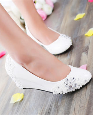 Women Lace Wedding Wedge Shoes Ivory White And Similar Items