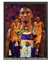 Kobe Bryant LA Lakers Los Angeles Art 3 NBA Basketball 8x10-48x36 CHOICES - $24.99+