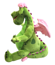 Disney Pete&#39;s Dragon ELLIOTT 14&quot; Stuffed Animal Green Plush Pink Wings &amp;... - $33.20