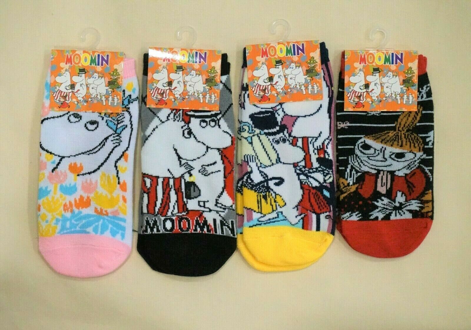 Four Pairs Japan Women's New Moomin Characters Cotton Ankle Socks One Size