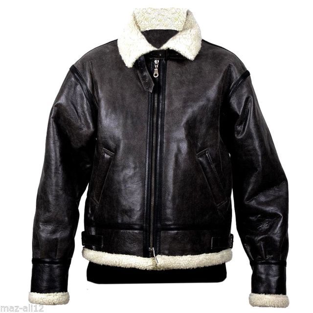 Men's Vintage Aviator Bomber Leather Jacket Style M90 - Outerwear
