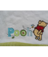 Disney Winnie the Pooh Green White Plush Baby Blanket  Bee, Button Plush... - $37.36