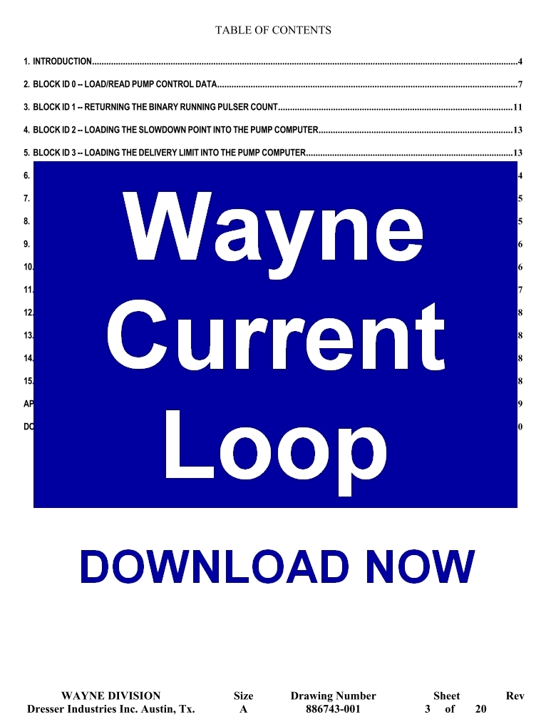 Wayne Current Loop Cl Communication Protocol And 50 Similar Items