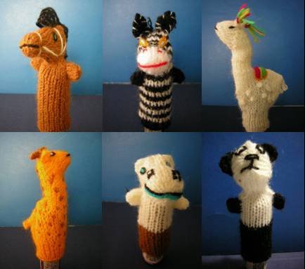 50 Finger puppets Peruvian wool Handknitted Finger Puppets 