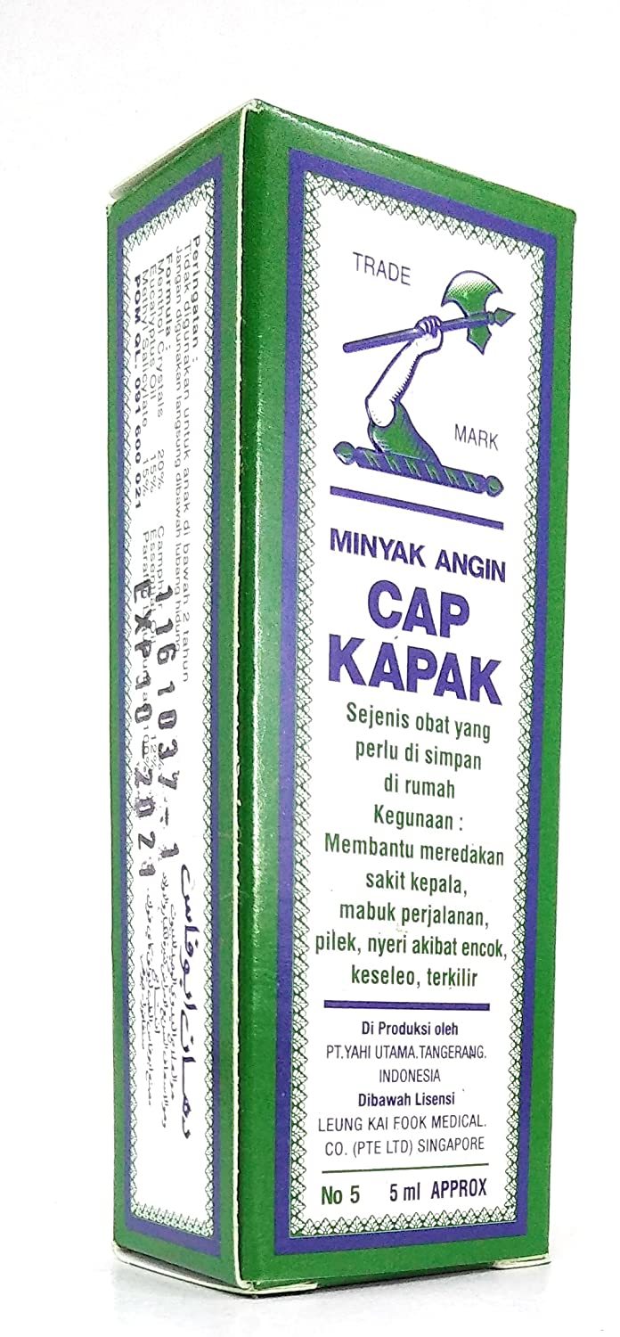 Minyak Angin Cap Kapak - Medicated Oil, 5ml (Pack of 6)