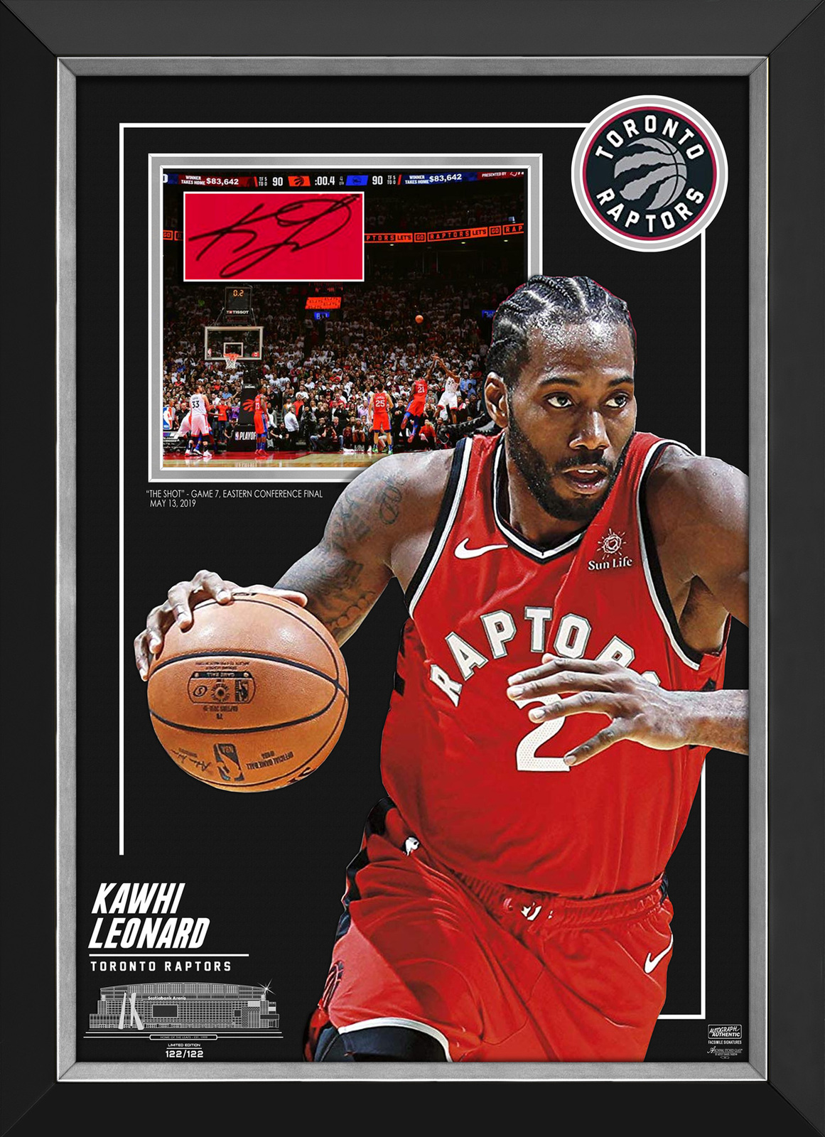 Kawhi Leonard Toronto Raptors - The Shot Collage Ltd 122/122 - Facsimile Signed - Basketball-NBA