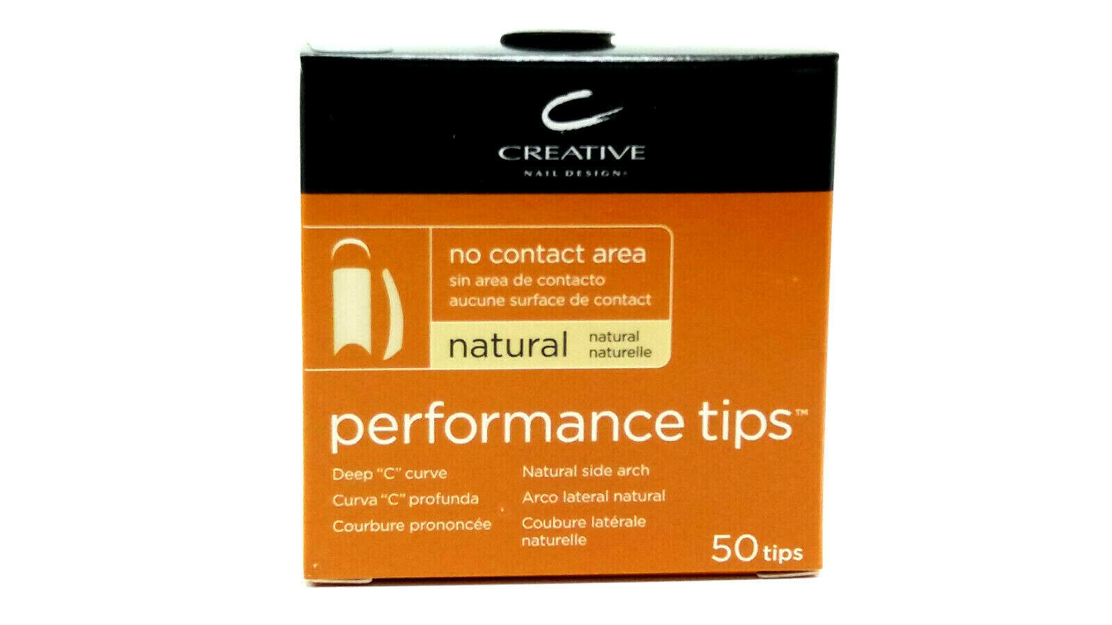 CND Performance Tips for Acrylic UV Gel, Nail Size 1-10 White or Natural 50 Pack