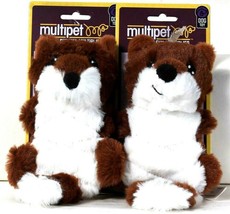 2 Count Multipet Cuddle Buddies Huggable Cuddly Squeaking Fox Stuffed Toy