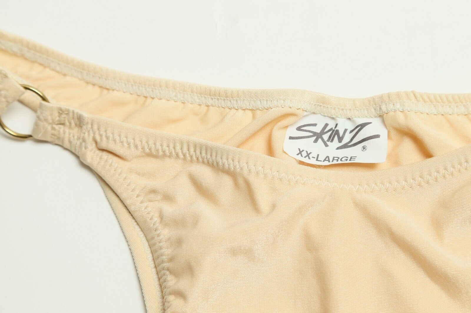 SKINZ XXL Skinzwear Men's Pouch Thong Swimsuit 2XL Beige Skin Tone
