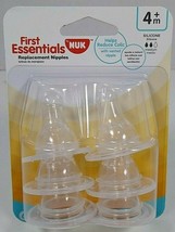   First Essentials By Nuk (6) Silicone Replacement Nipples Medium Flow 4+ months - $7.99