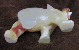Marble alabaster carved onyx elephant trunk up 3 1/2&quot; vintage - $12.00