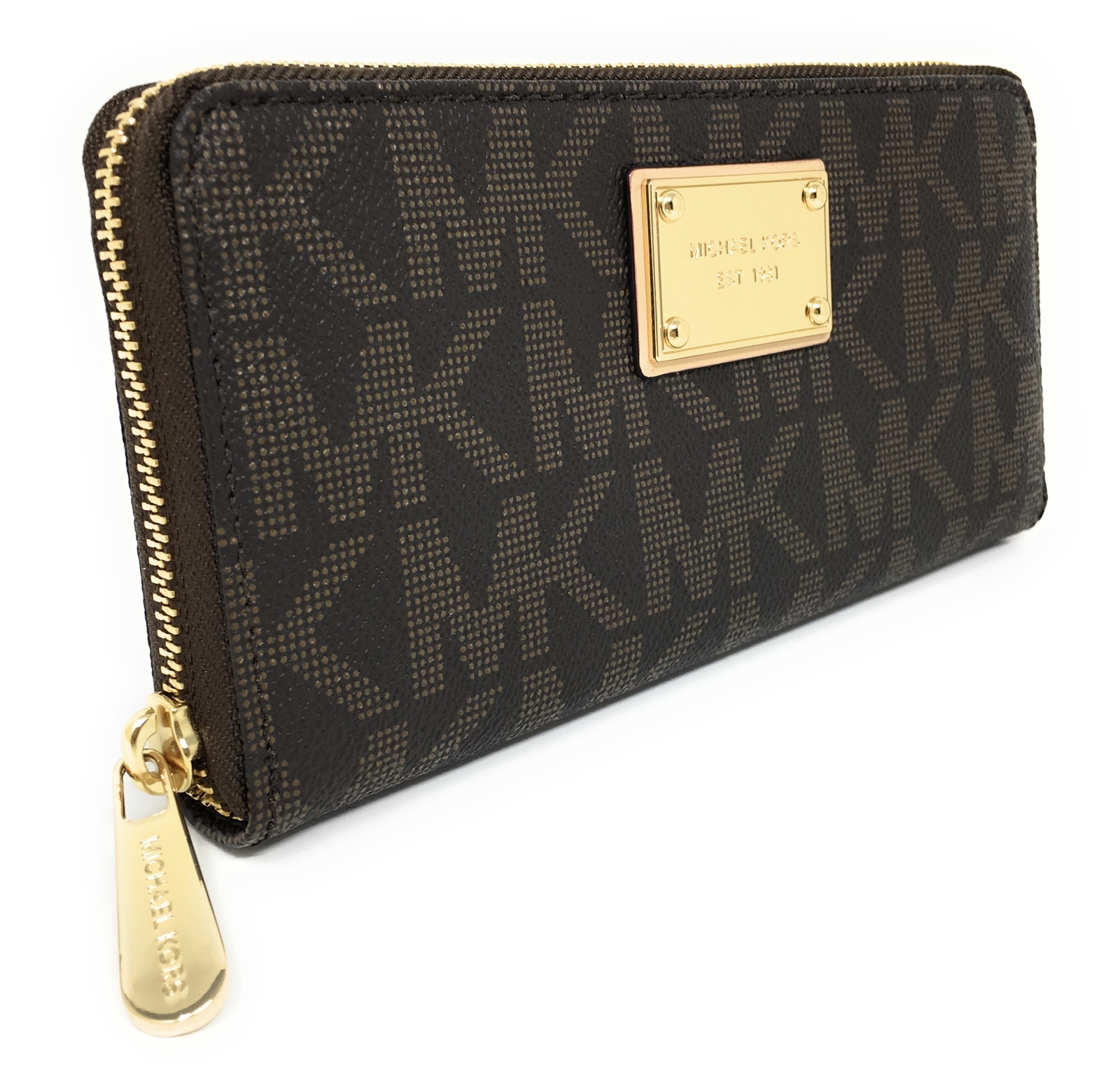 mk continental zip around wallet