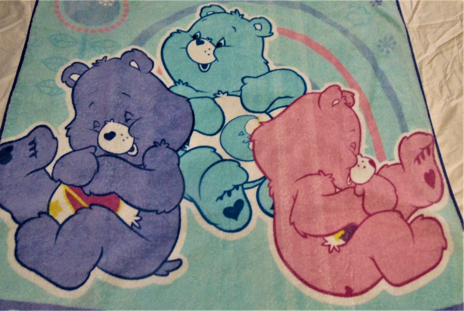 Care Bears Lightweight Cotton Blanket Preowned 56" X 46" Blankets