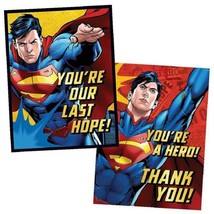 DC Superman Birthday Party Invitations &amp; Thank You Postcards 8 Count New - $6.95