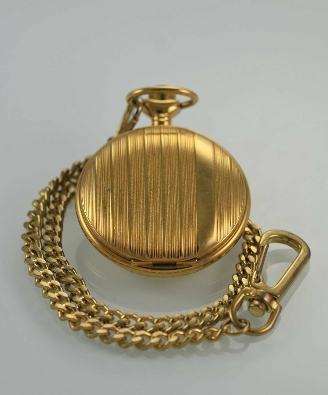 Men's Majesti Swiss Pocket Watch Stainless Steel Gold Date Quartz