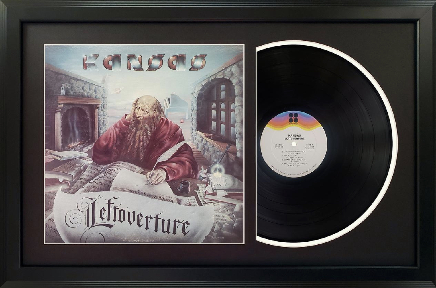 "Leftoverture" by Kansas with Original Album Cover17.5x26.5 Framed