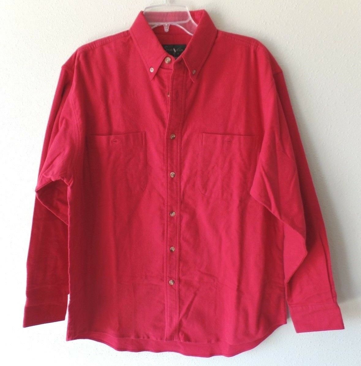 Scandia Woods Red Mens M Reg (Large) Thick Cotton Cold Weather B/F L/S ...