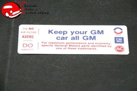 73 Camaro Z/28 Air Cl EAN Er "Keep Your Gm All Gm" Code "Do" Decal Gm # 6487577 - $999.99