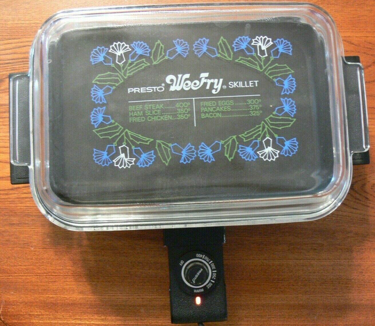 Vintage Presto Wee Fry WeeFry Electric Skillet with Clear Glass Lid