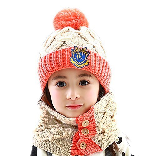 Baby/Child Cute Cap Handmade Hat Knitting Winter Warm Hat+Scarf 6 Months-4 Years