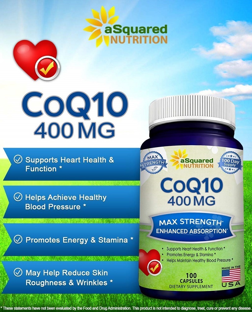CoQ10 (400mg Max Strength, 100 Veggie Capsules) - High Absorption Coenzyme Q10