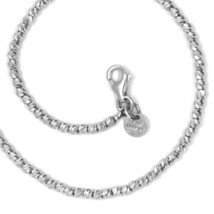 18K WHITE GOLD CHAIN FINELY WORKED SPHERES 2 MM DIAMOND CUT BALLS, 16", 40 CM image 1