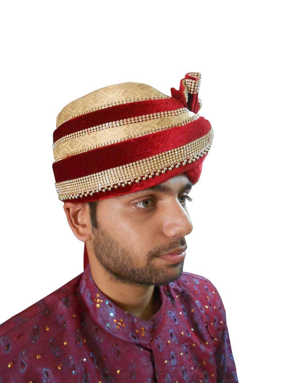 Men Hat Traditional Indian Handmade Sherwani Top Hats Turban Pagri Pag