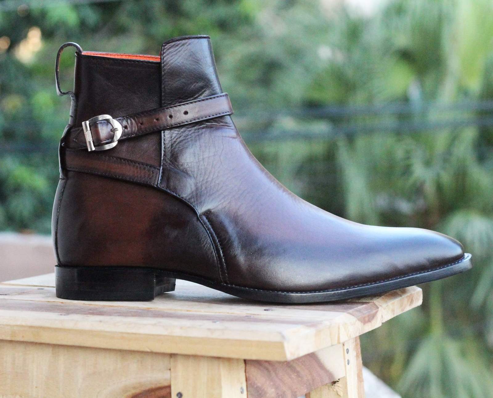 Handmade Men's Ankle High Brown Leather Boots, Men Designer Jodhpurs ...