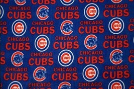 Fleece Chicago Cubs Blue MLB Baseball Fleece Fabric Print by the Yard s6567bf - $12.97