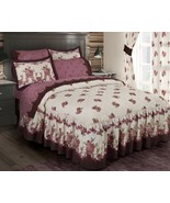 ARELY FLOWERS DECORATIVE BEDSPREAD COVERLET SET &amp; SHEET SET 7 PCS QUEEN ... - $163.34
