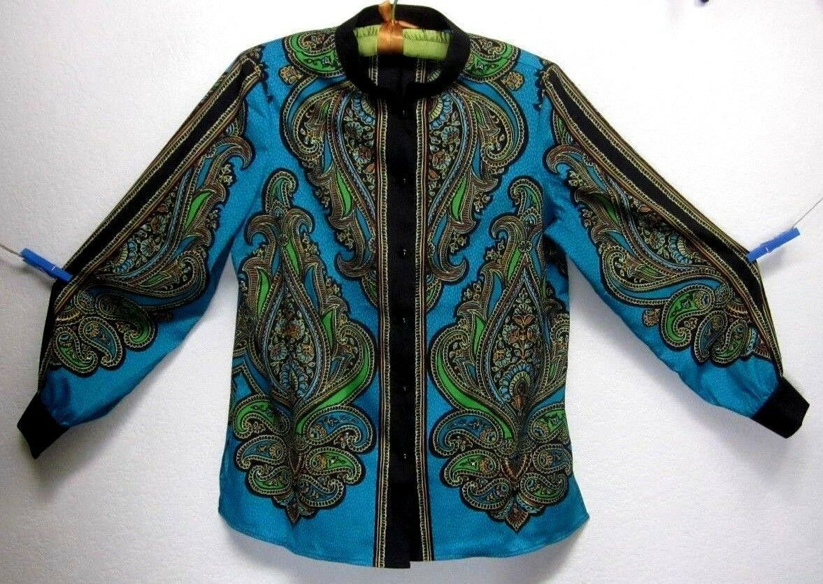 VINTAGE BOB MACKIE WEARABLE ART POLYESTER MULTICOLOR WOMEN'S MED TUNIC