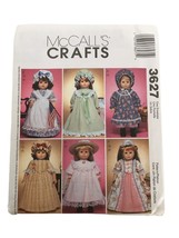 McCalls Sewing Pattern 3627 18&quot; Doll Clothes Dress Nightgown Bonnet Cap ... - $3.99