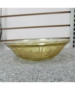 Depression Glass Federal Sharon Cabbage Rose Yellow Amber Serving Bowl - $28.71