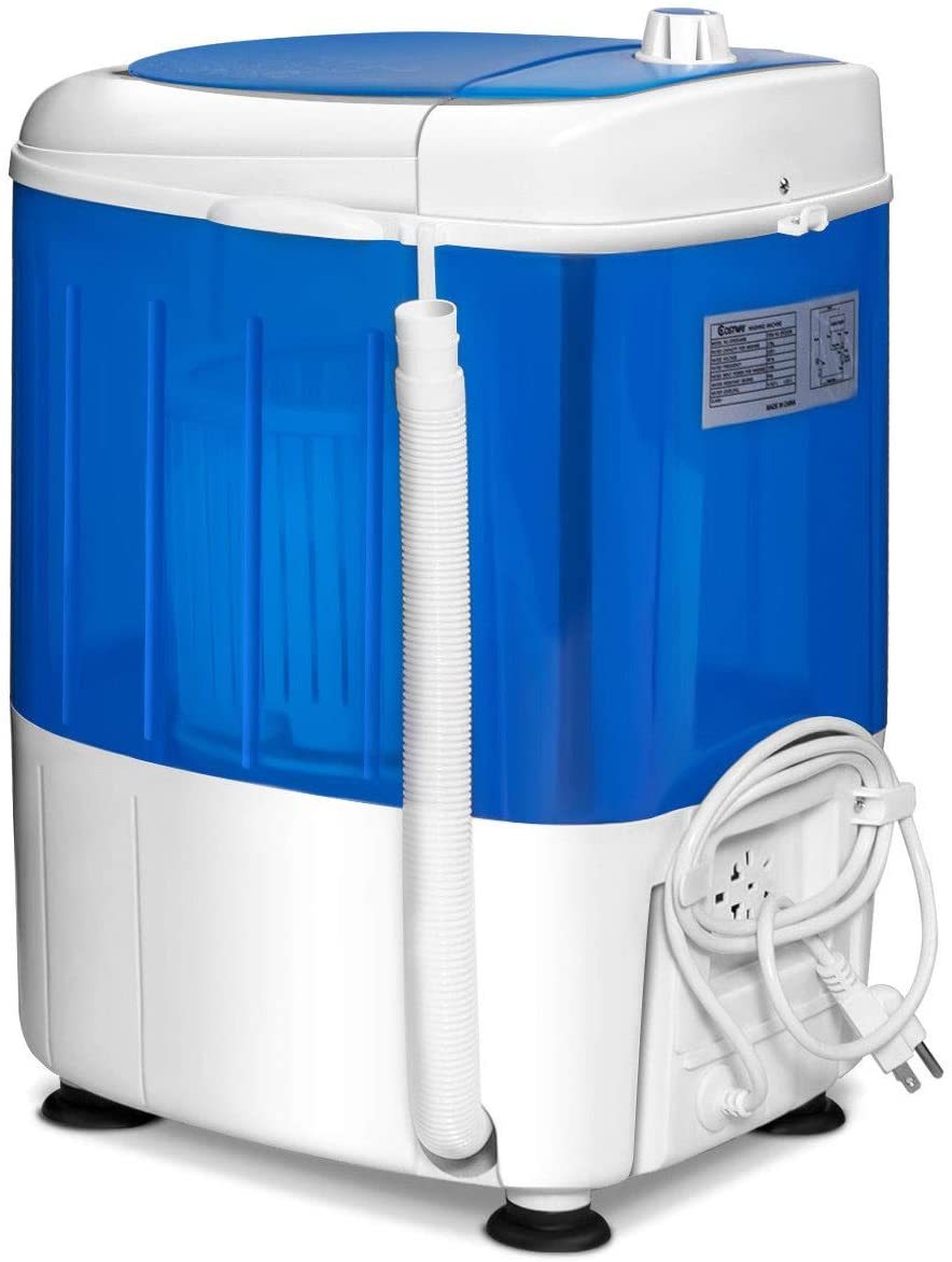 COSTWAY Mini Washing Machine with Spin Dryer, Electric Compact Laundry