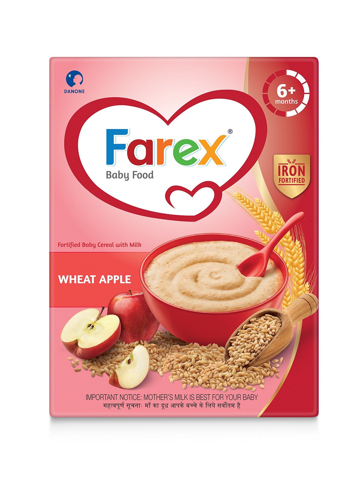 Farex Baby Food Fortified Baby Cereal With Milk Wheat Apple 6 Months Iron F Food