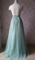Sage Green Side Slit Tulle Skirt Plus Size Sage Green Bridesmaid Tulle Skirt image 5