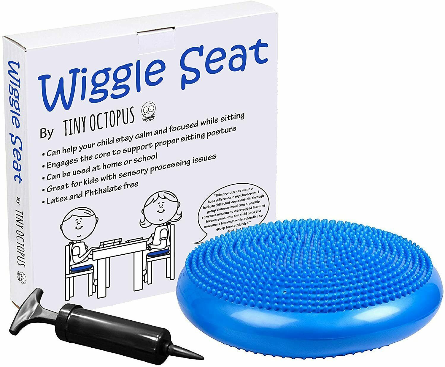 Wiggle Seat for Sensory Kids - Inflatable Wobble Cushion w/ Pump-Home ...