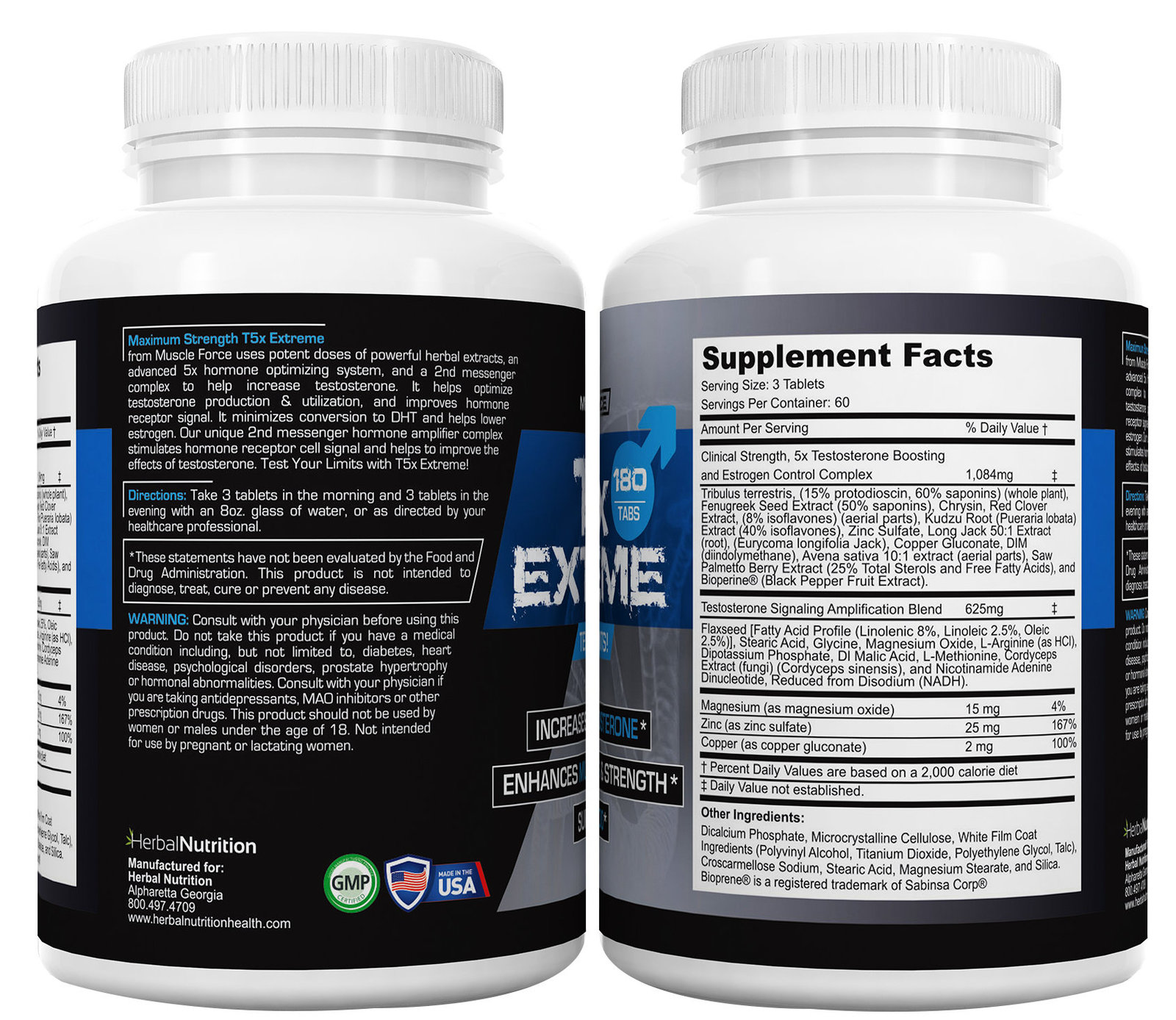 T5X Extreme Testosterone Booster for Muscle Growth & Libido Enhancement Mult Vitamins