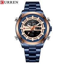 Watch For Men CURREN Men Allsteel Sport Watch LED Digital Clock Waterproof Wrist - $78.24